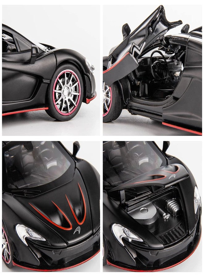BDTCTK Compatible for 1:32 P1 Model Car, Zinc Alloy Pull Back Toy Car for Kids Boy Girl Black - Image 4
